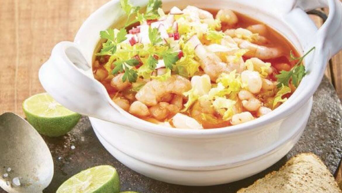 Pozole de camarón.